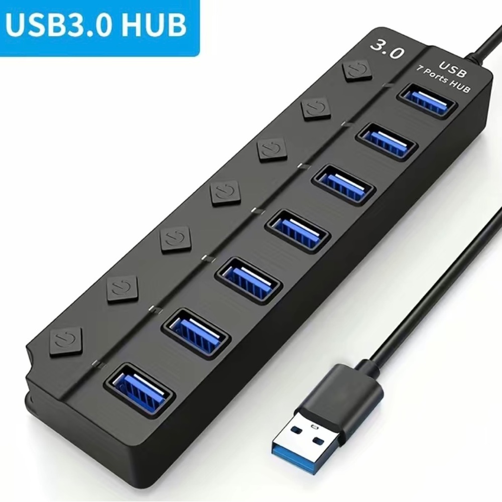 4-Port/7-Port USB 3.0/2.0 HUB Splitter With LED